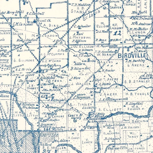 Vintage Map of Tarrant County, Texas, 1925
