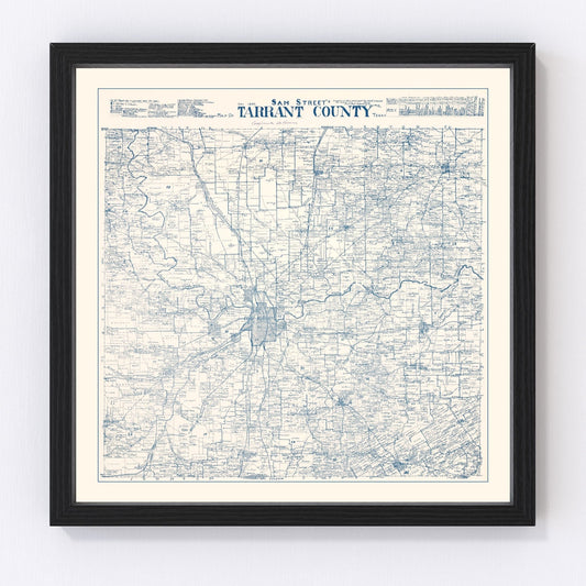 vintage map of Tarrant County, Texas, 1925