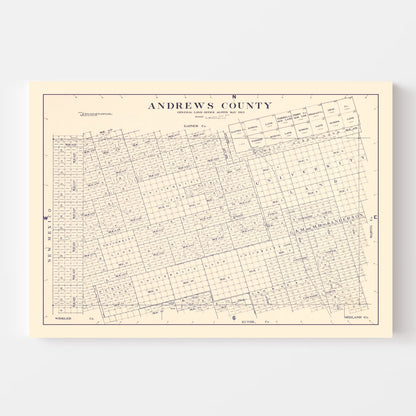 Vintage Map of Andrews County, Texas, 1925