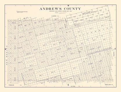 Vintage Map of Andrews County, Texas, 1925
