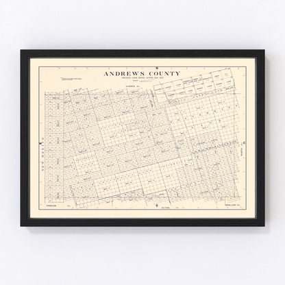 Restored vintage map of Andrews County, Texas, 1925