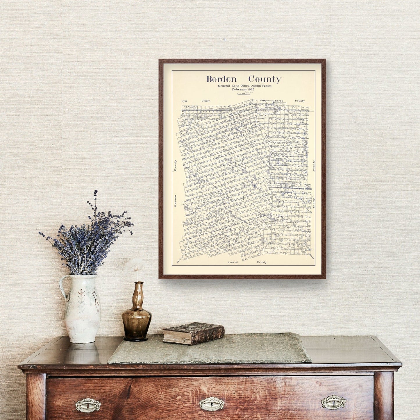 Vintage Map of Borden County, Texas, 1922