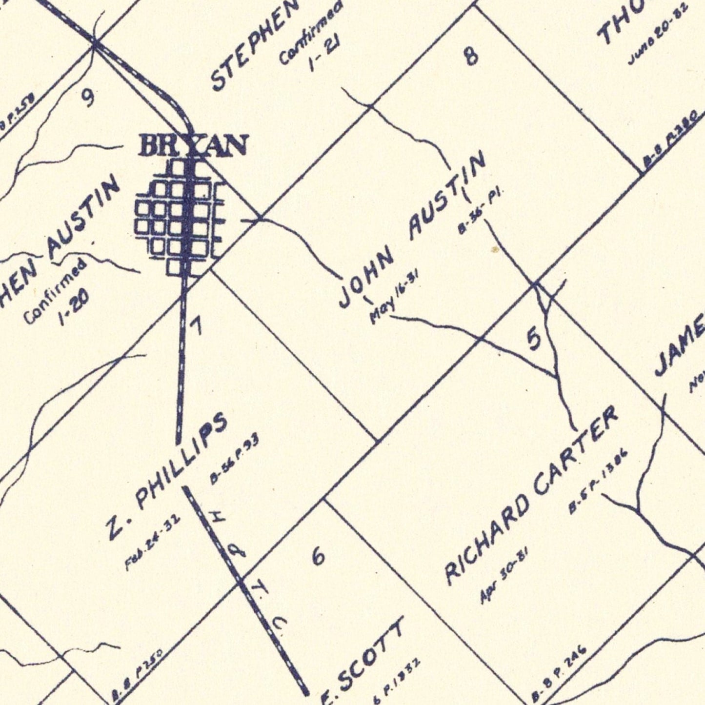 Vintage Map of Brazos County, Texas 1922