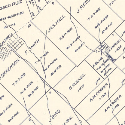 Vintage Map of Burleson County, Texas, 1920