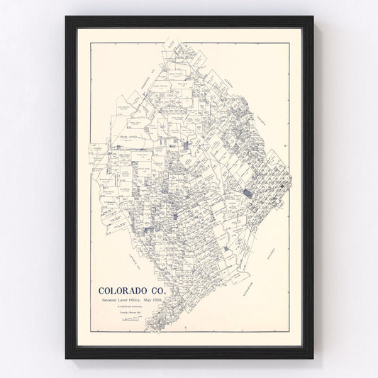 Vintage map of Colorado County, Texas, 1920