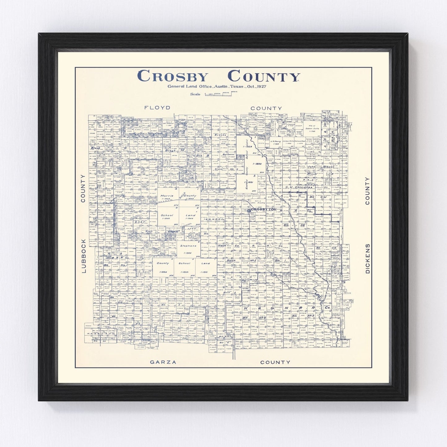 Vintage map of Crosby County, Texas, 1927