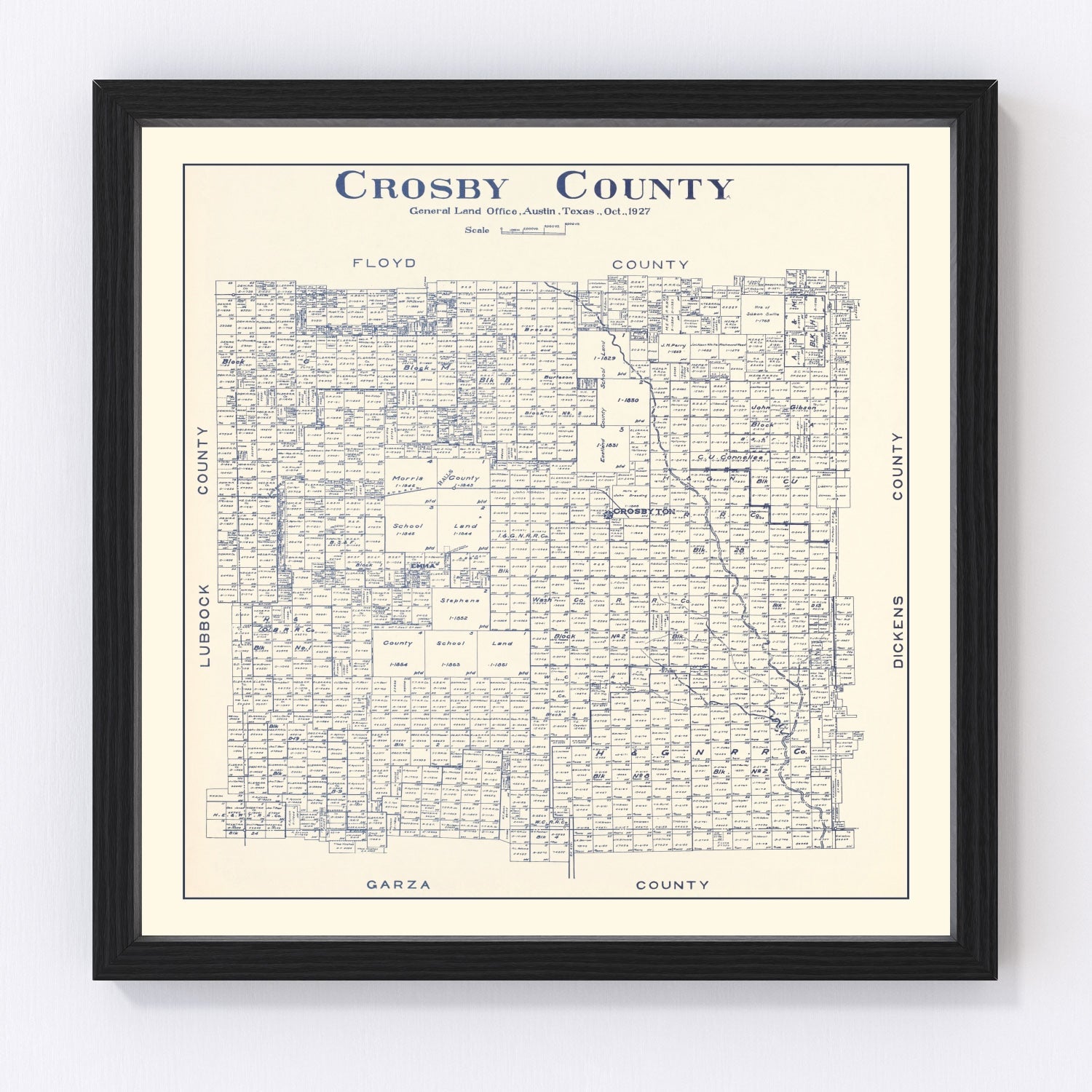 Vintage map of Crosby County, Texas, 1927