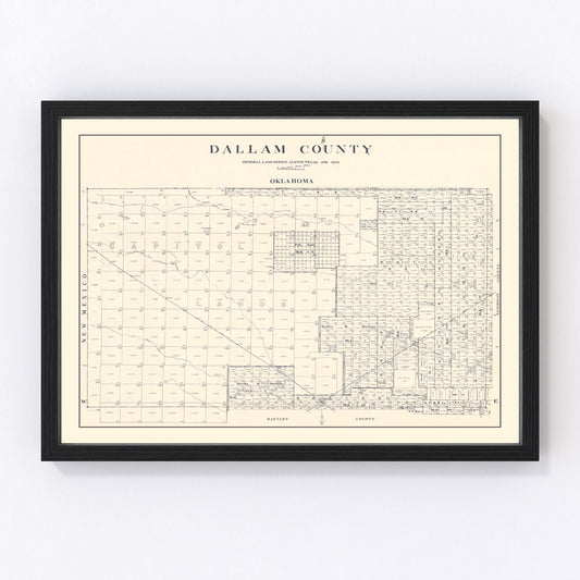 Vintage map of Dallam County, Texas, 1926