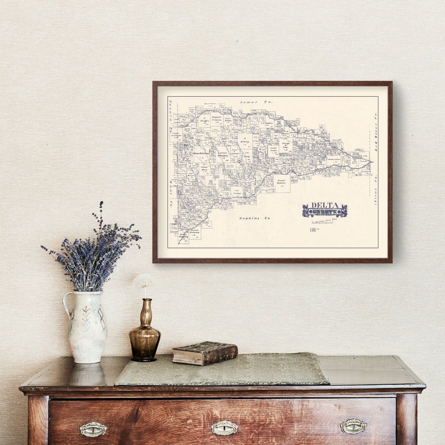 Vintage Map of Delta County, Texas, 1927