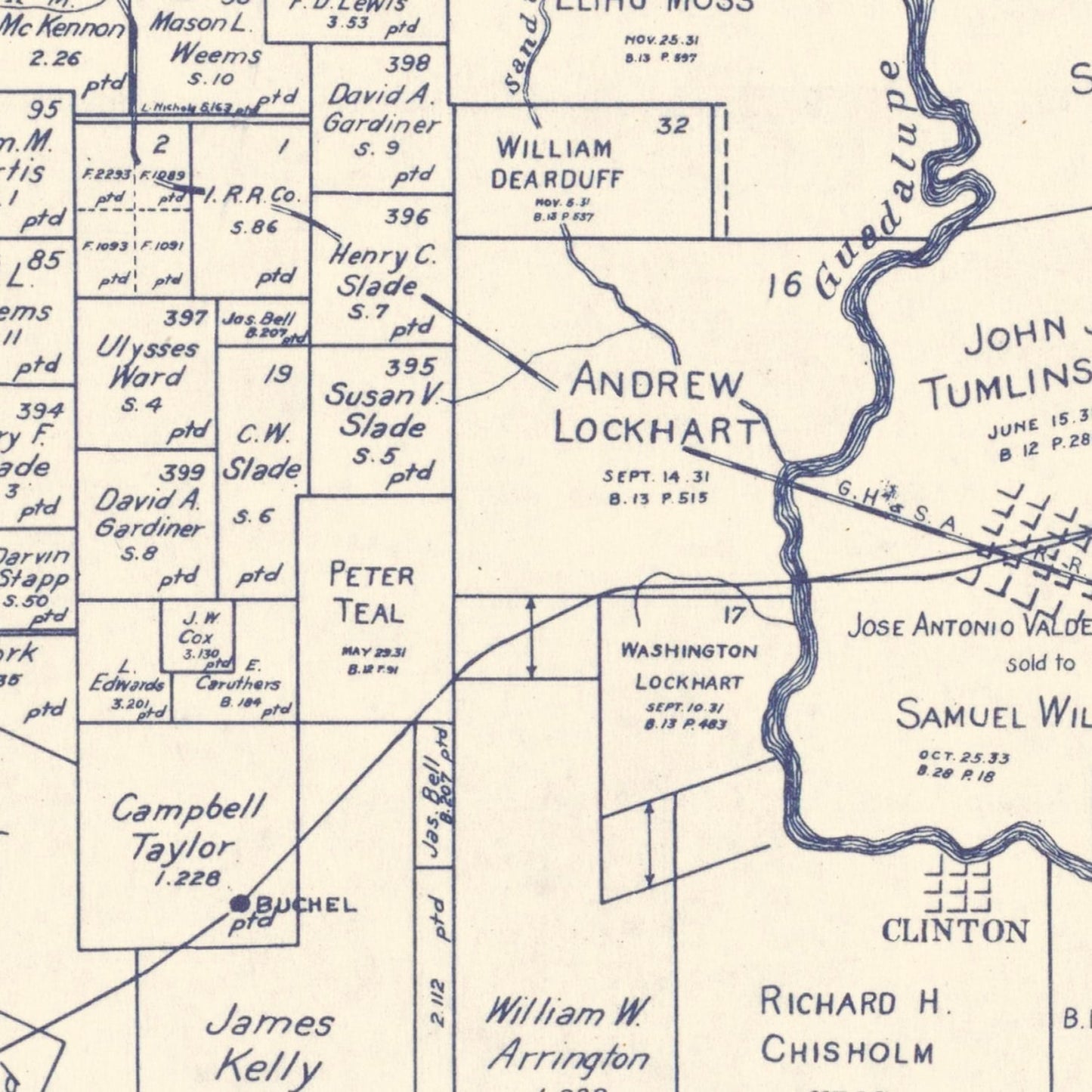 Vintage Map of DeWitt County, Texas, 1920