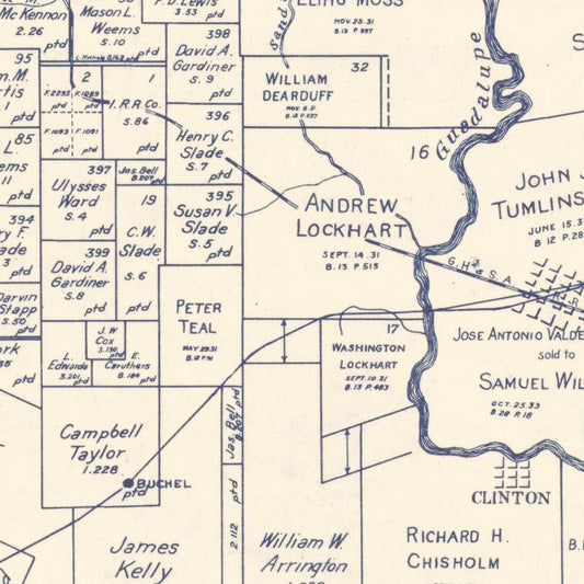 Vintage Map of DeWitt County, Texas, 1920