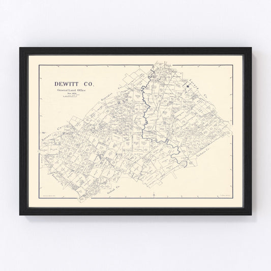 vintage map of DeWitt County, Texas, 1920