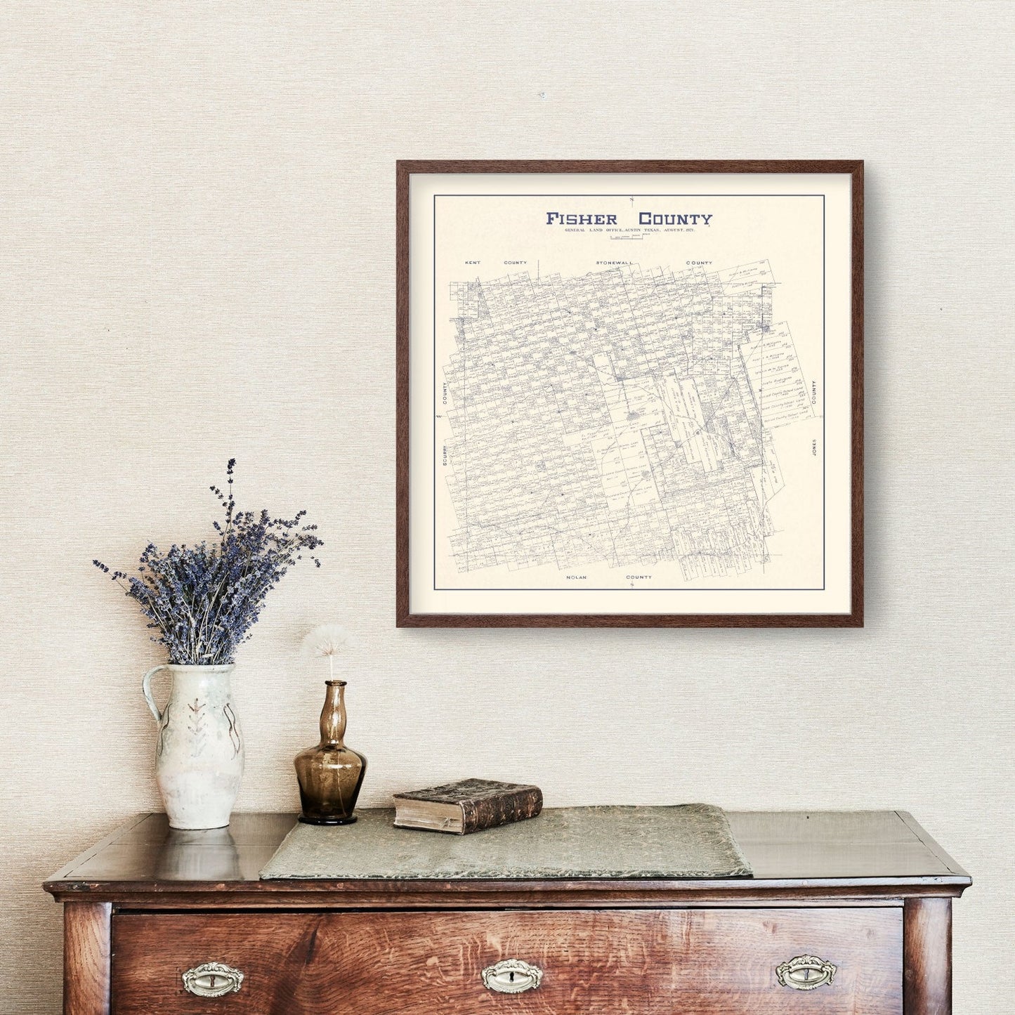 Vintage Map of Fisher County, Texas, 1921