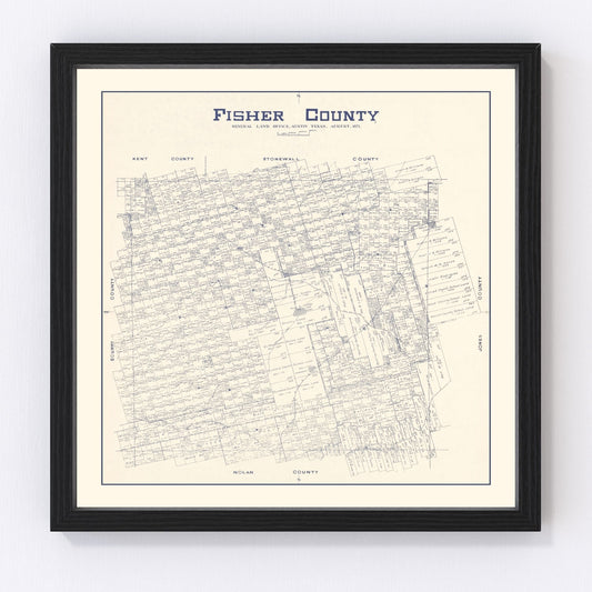 vintage map of Fisher County, Texas, 1921