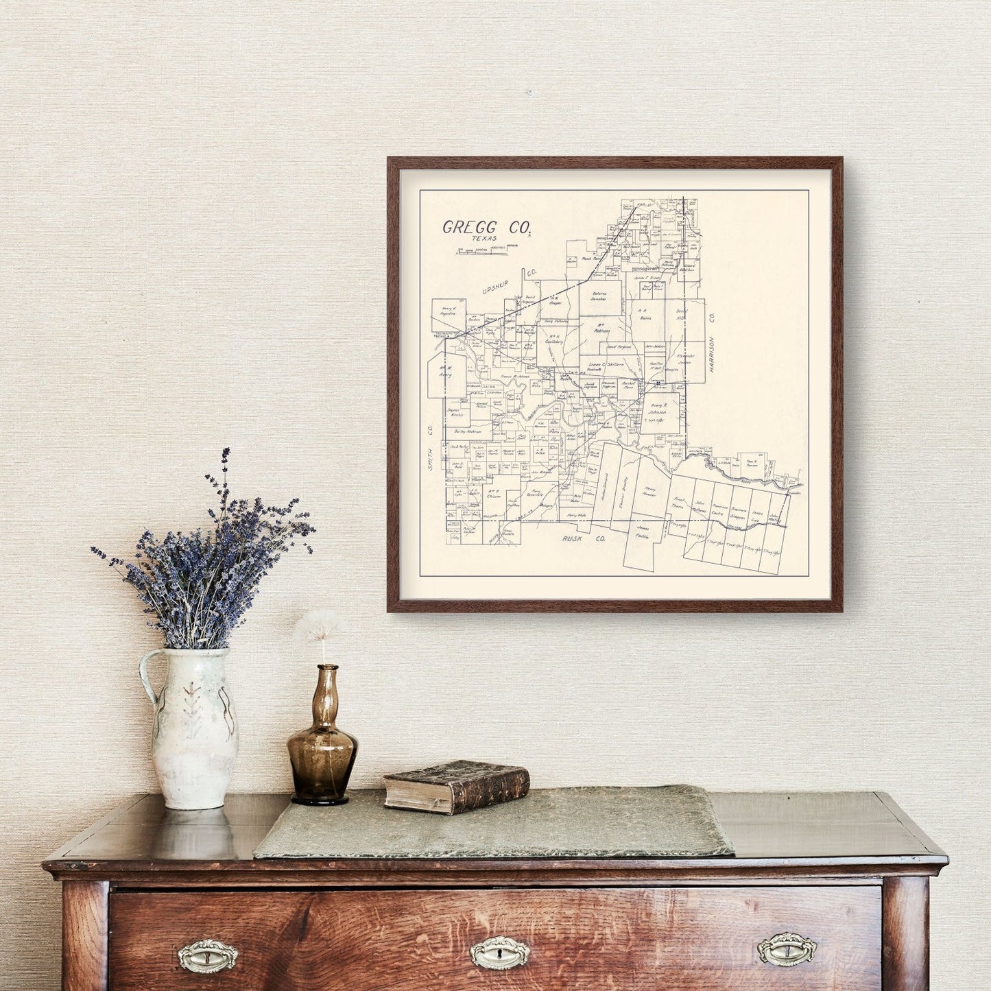 Vintage Map of Gregg County, Texas, 1927