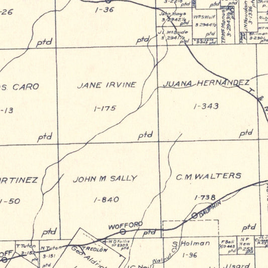 Vintage Map of Henderson County, Texas, 1922 (Athens)