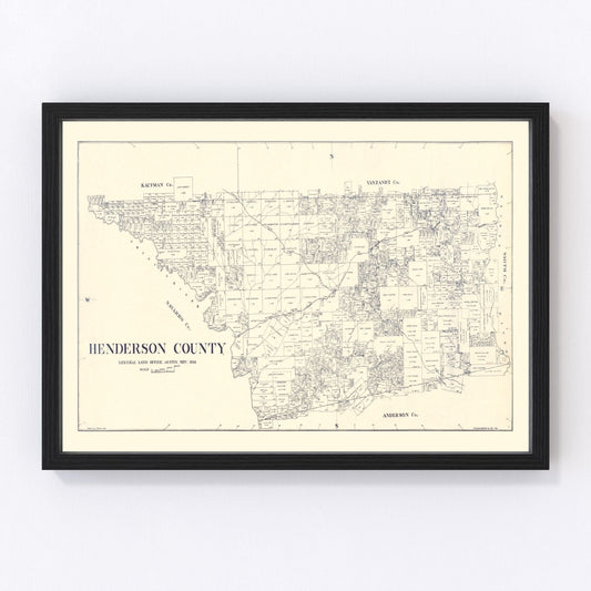 Vintage map of Henderson County, Texas, 1922