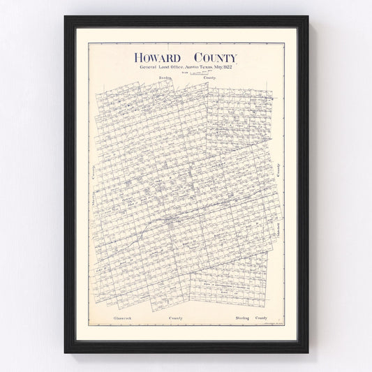 Vintage map of Howard County, Texas, 1922