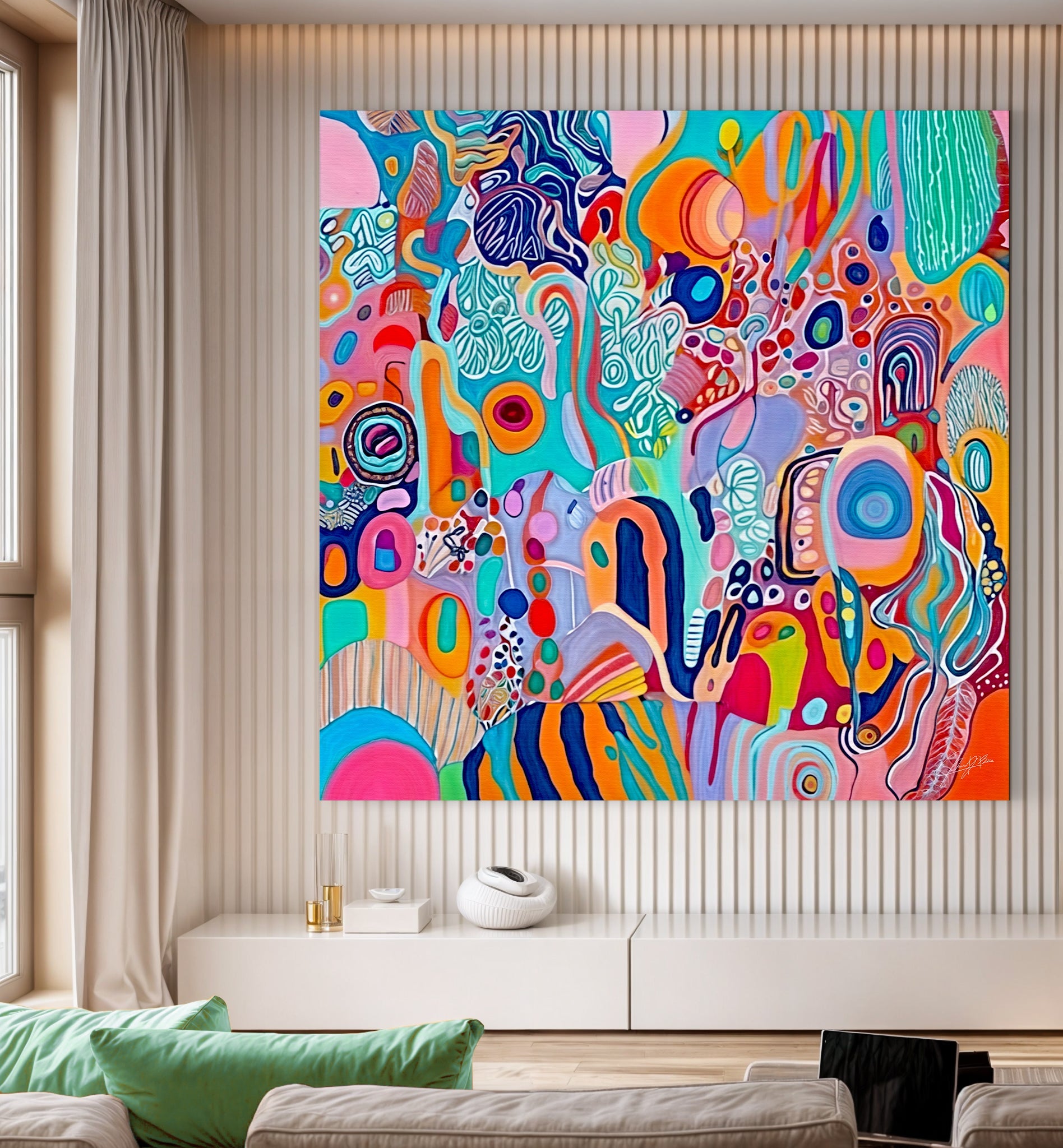 Kaleidoscopic Voyage III vibrant colorful abstract canvas wall art