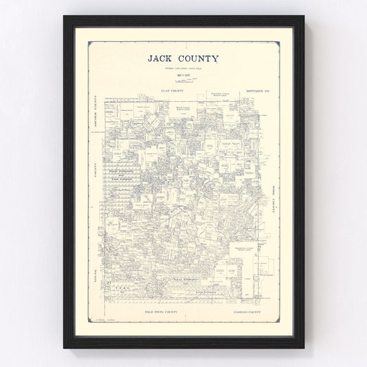 Vintage map of Jack County, Texas, 1925
