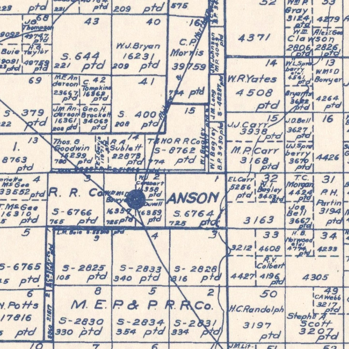 Vintage Map of Jones County, Texas, 1921 (Anson & Stamford)