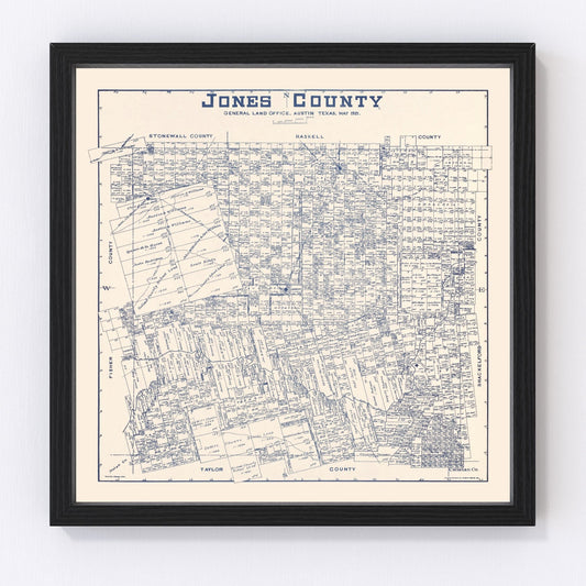 Vintage map of Jones County, Texas, 1921