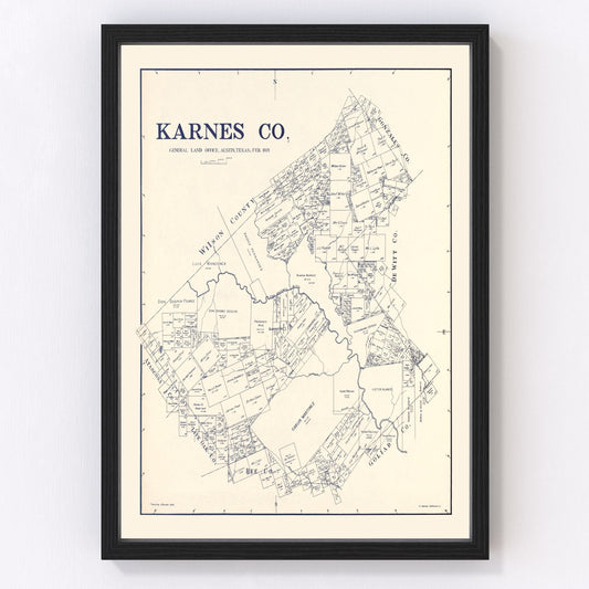 Vintage map of Karnes County, Texas, 1921