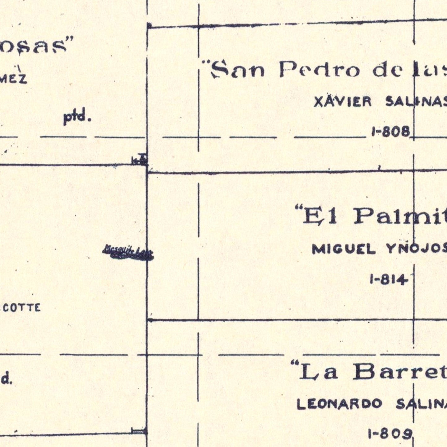 Vintage Map of Kenedy County, Texas, 1921
