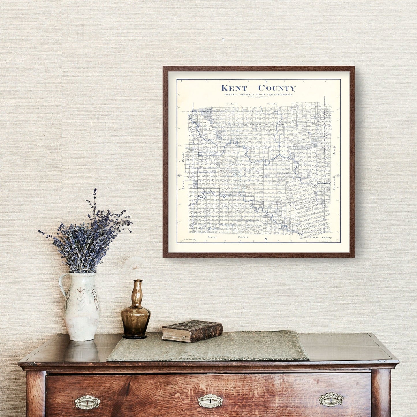 Vintage Map of Kent County, Texas, 1921