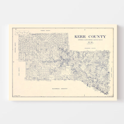 Vintage Map of Kerr County, Texas, 1923 (II)