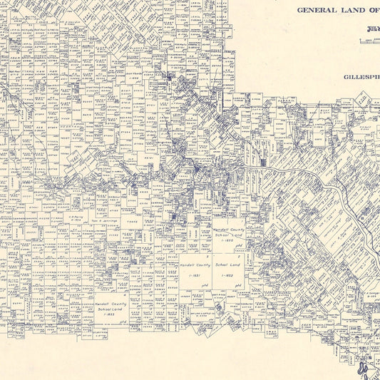 Vintage Map of Kerr County, Texas, 1923 (II)