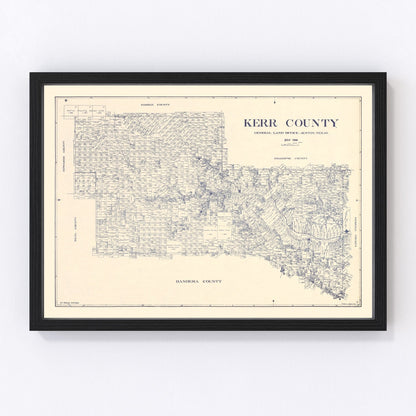 vintage map of Kerr County, Texas, 1923
