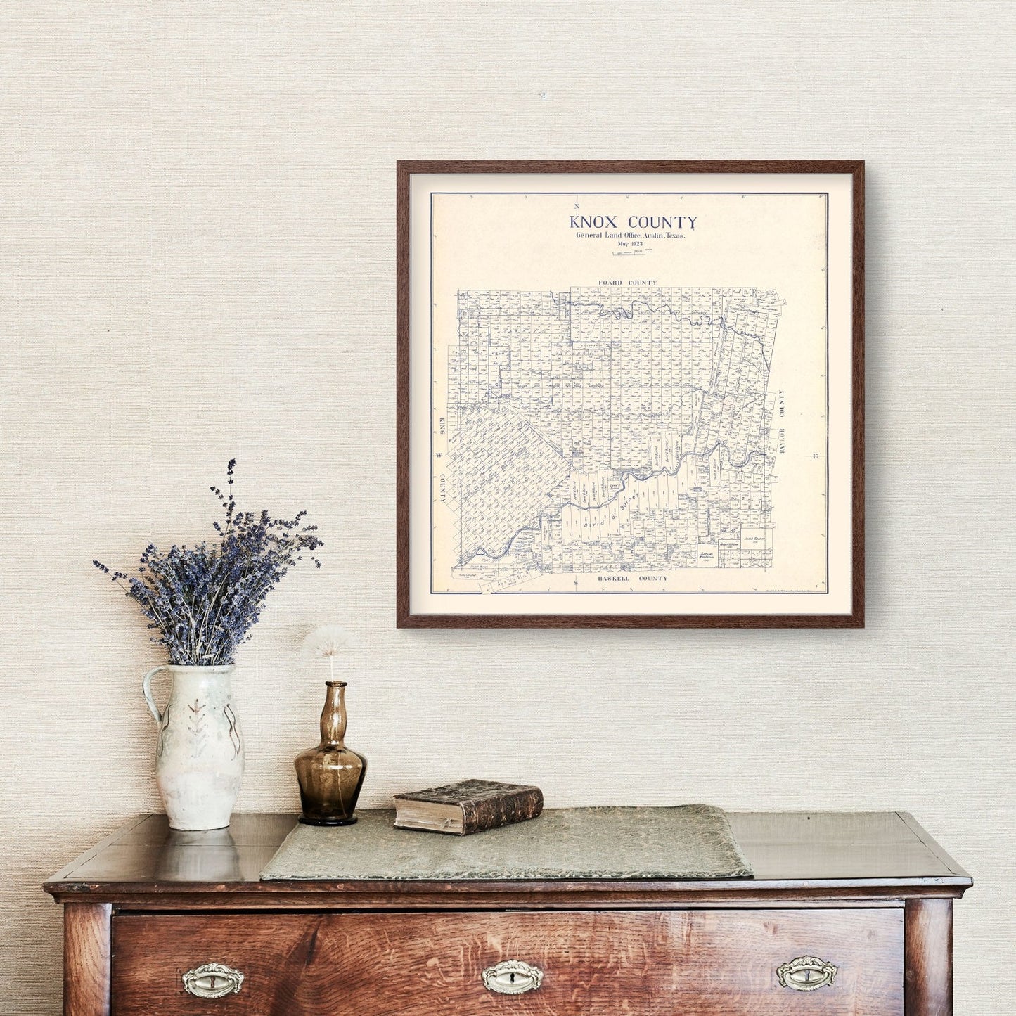 Vintage Map of Knox County, Texas, 1923