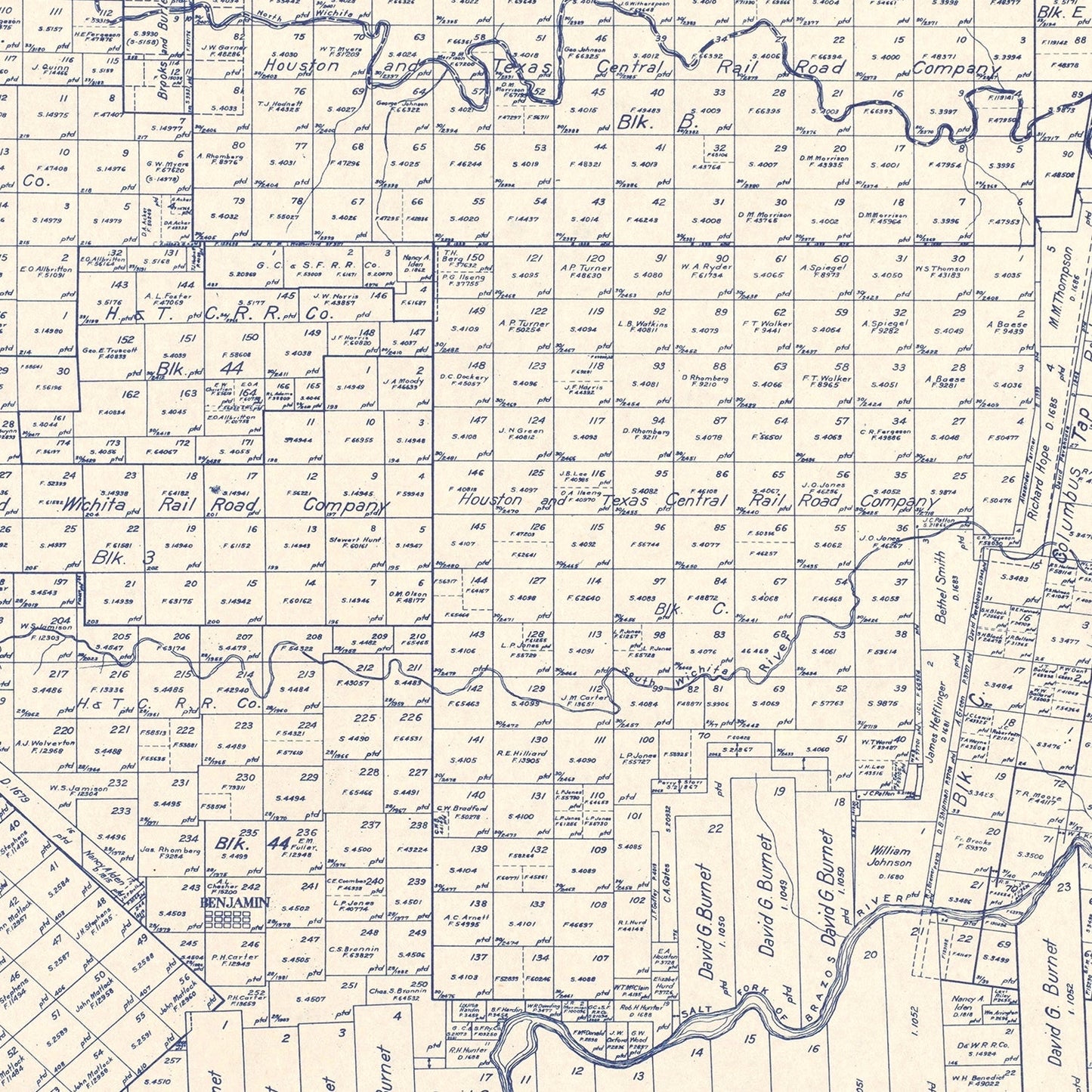 Vintage Map of Knox County, Texas, 1923