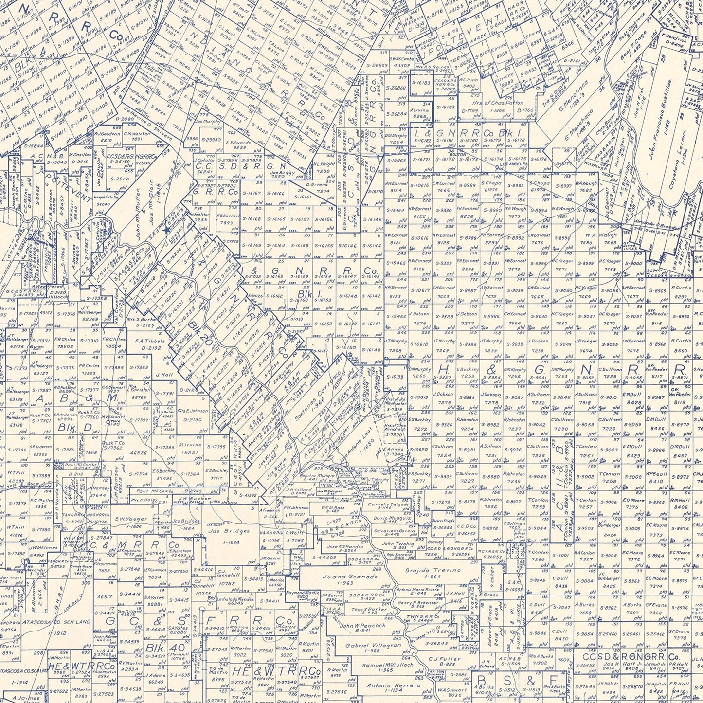 Vintage Map of La Salle County, Texas, 1923