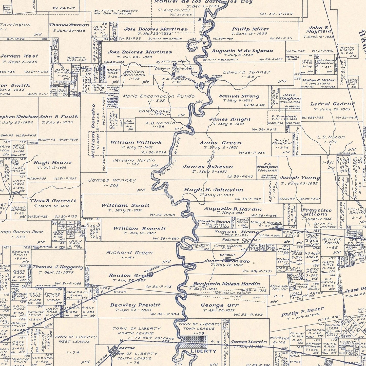 Vintage Map of Liberty County, Texas, 1926