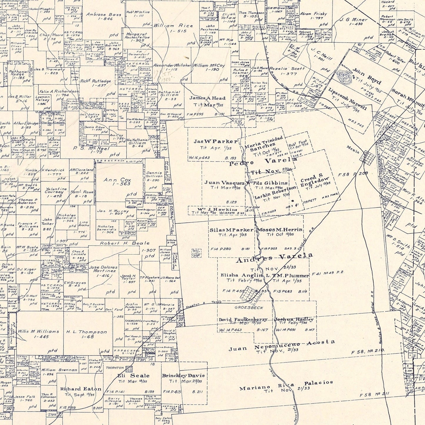 Vintage Map of Limestone County, Texas, 1922