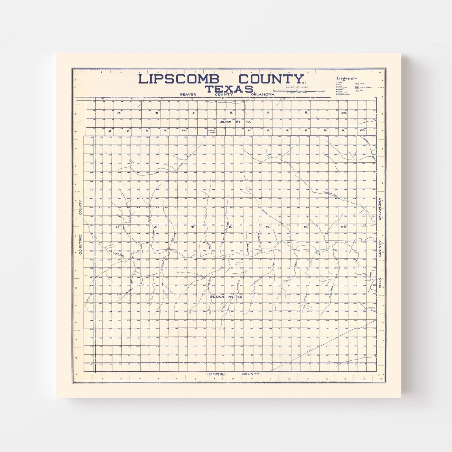 Vintage Map of Limestone County, Texas, 1927