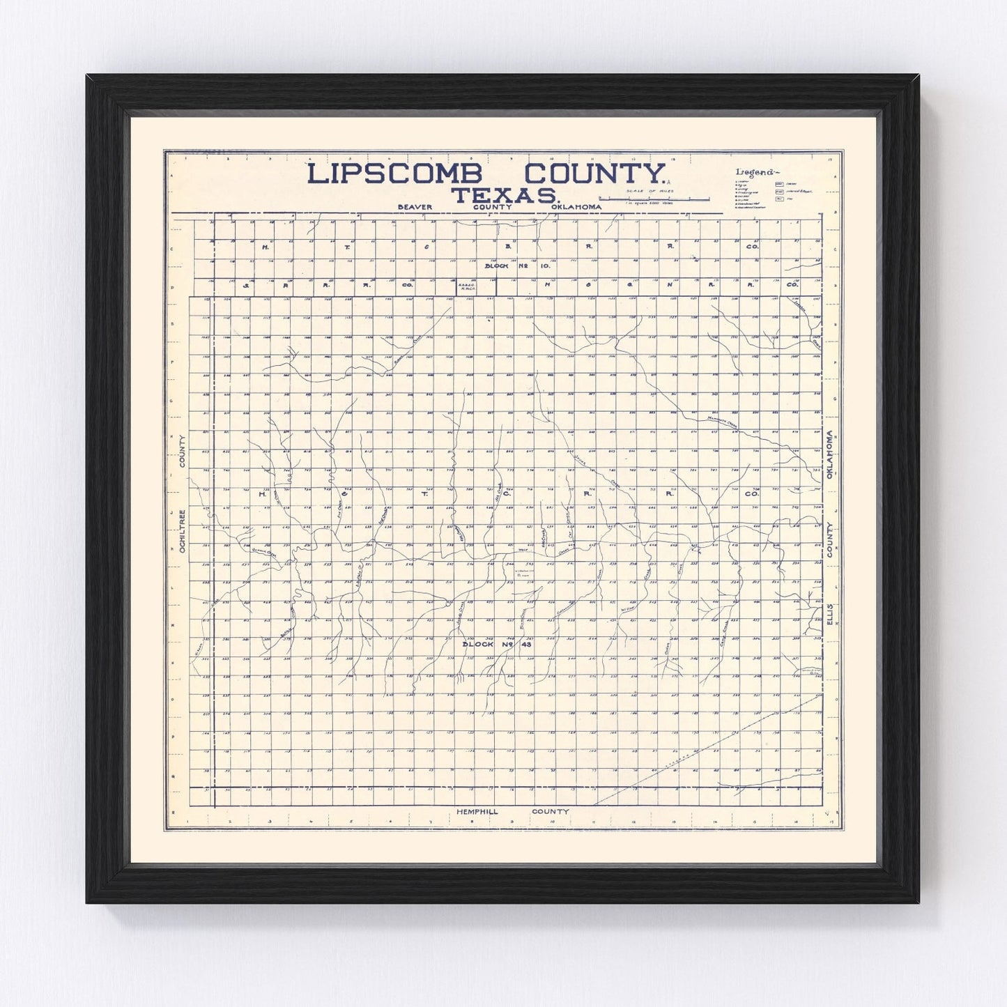 Vintage map of Limestone County, Texas, 1927