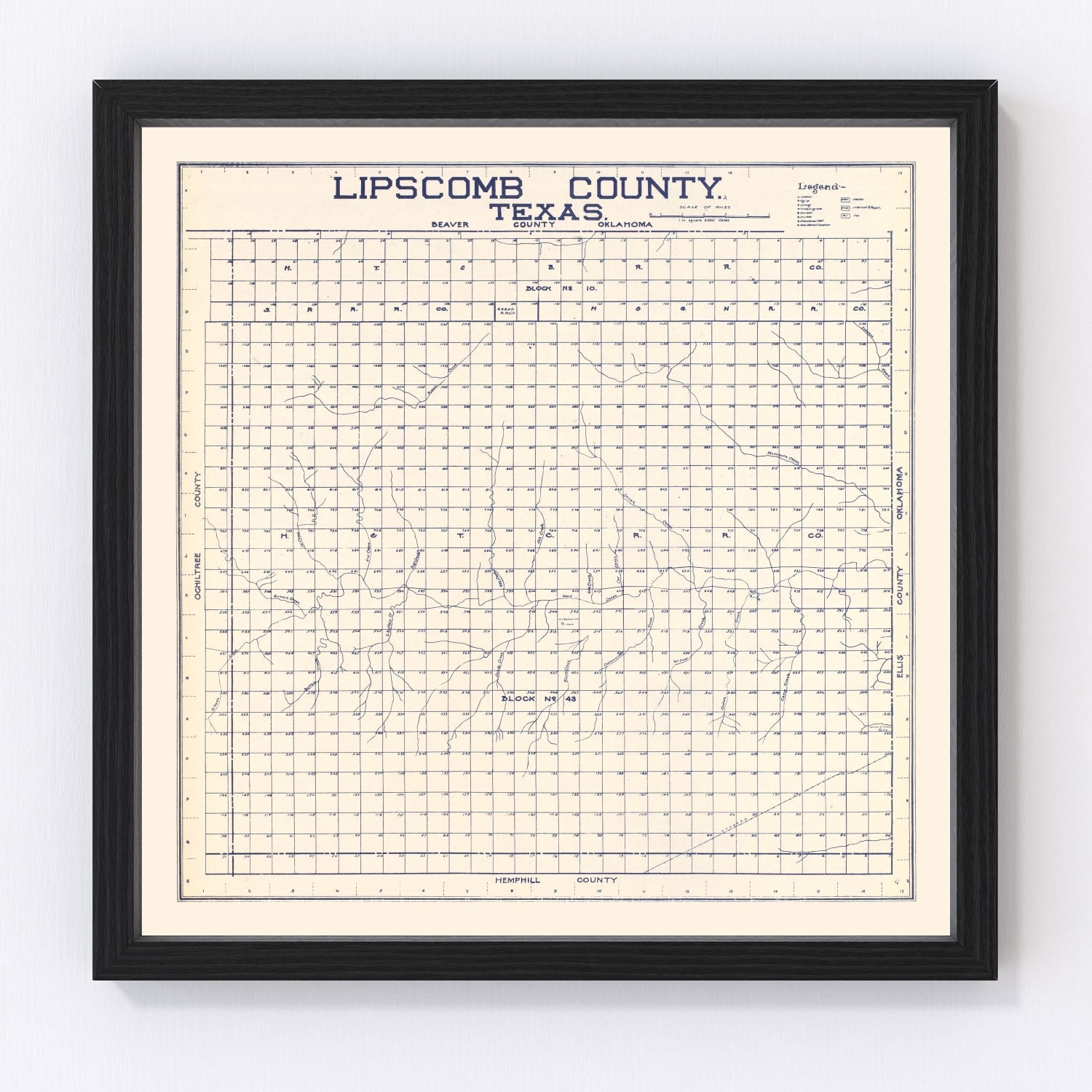 Vintage map of Limestone County, Texas, 1927