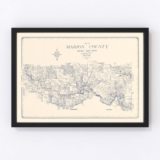 Vintage map of Marion County, Texas, 1920