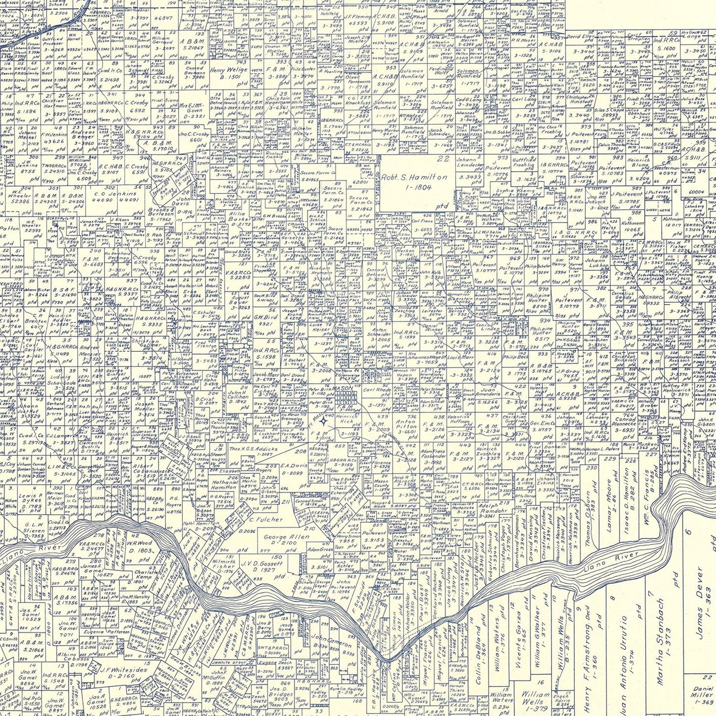 Vintage Map of Mason County, Texas, 1921