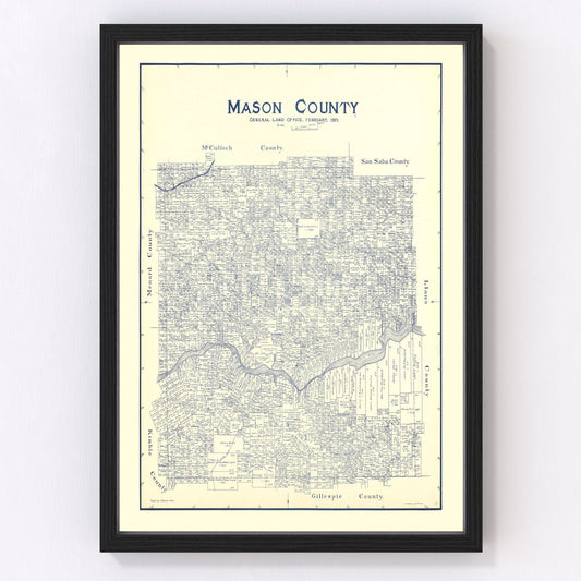 Vintage map of Mason County, Texas, 1921