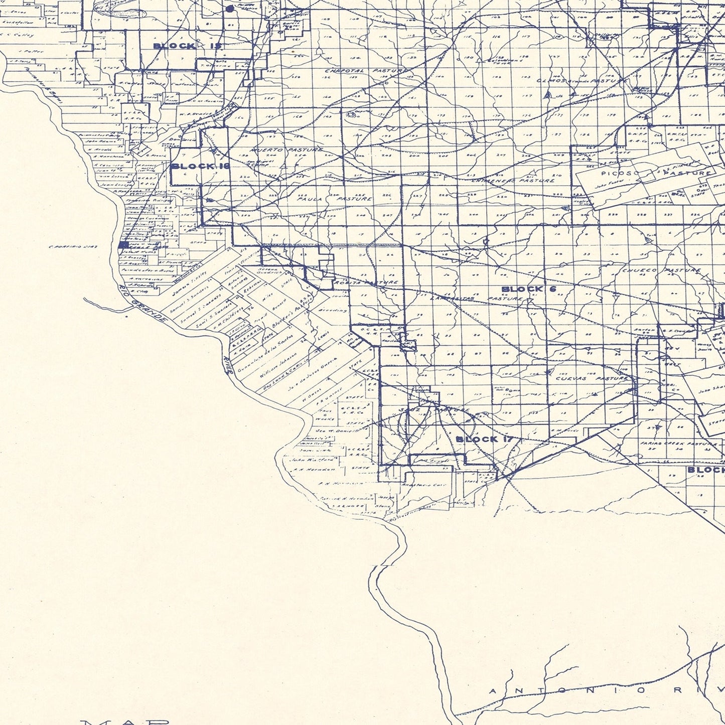 Vintage Map of Maverick County, Texas, 1927