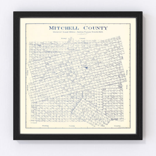 Vintage map of Mitchell County, Texas, 1922