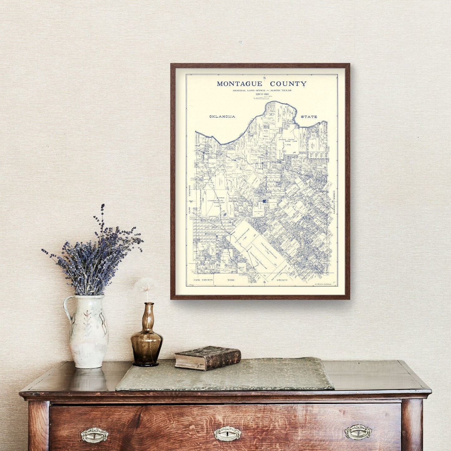Vintage Map of Montague County, Texas, 1924