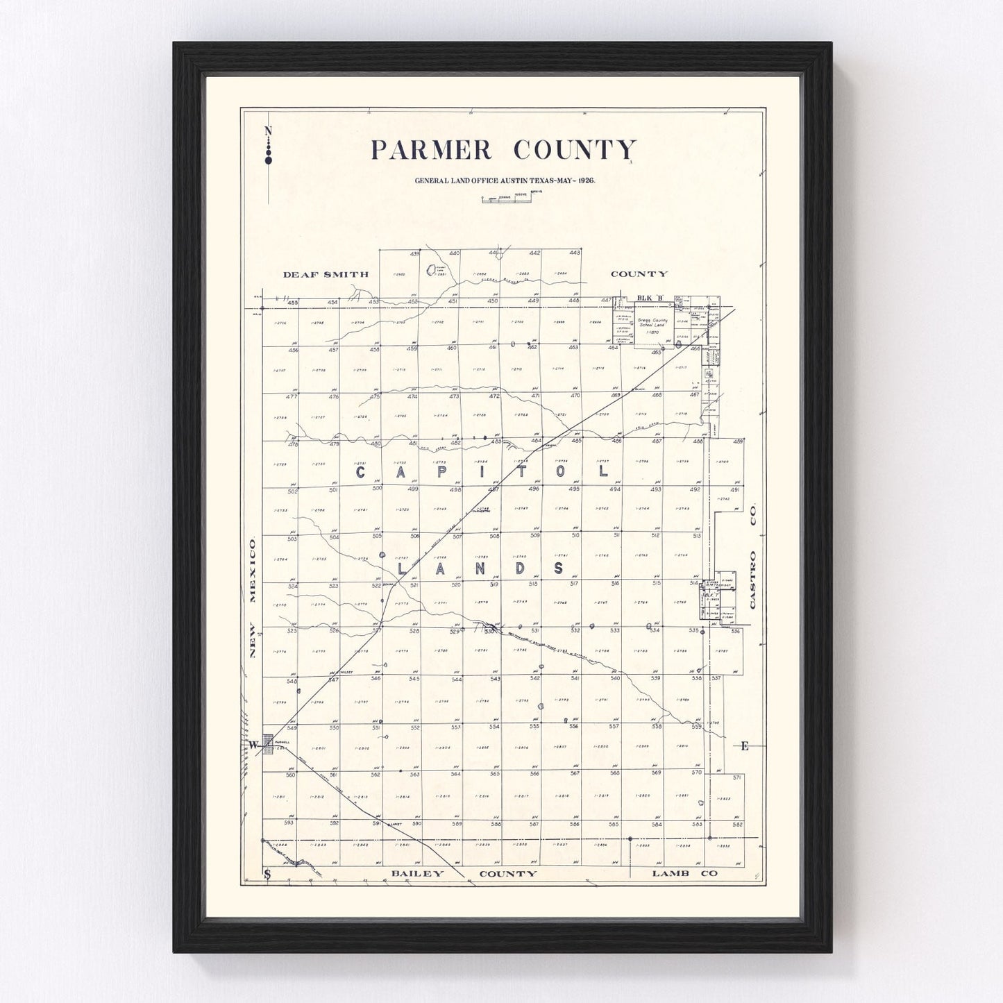 Vintage map of Parmer County, Texas, 1926