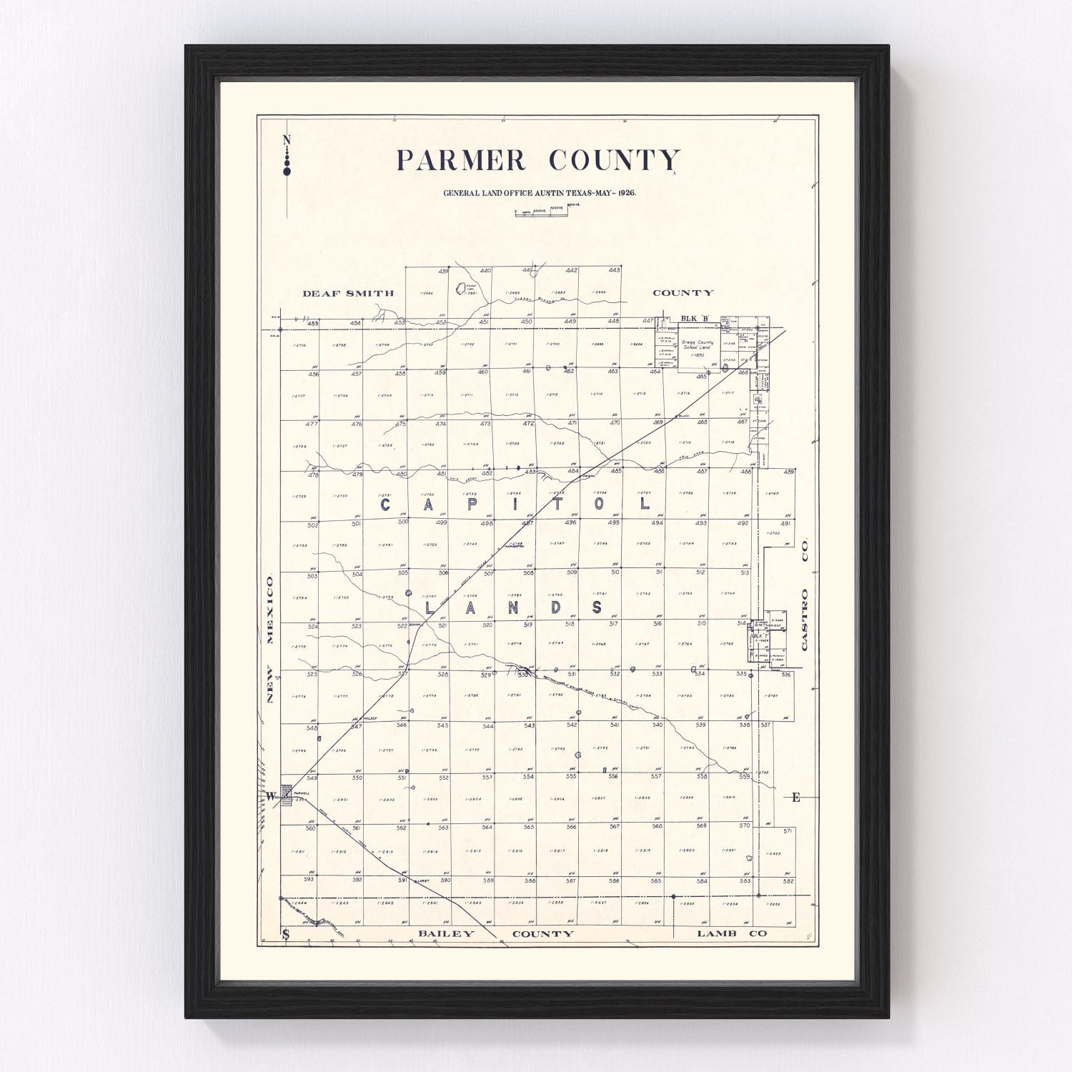Vintage map of Parmer County, Texas, 1926