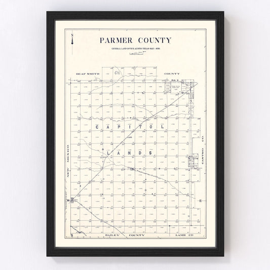 Vintage map of Parmer County, Texas, 1926