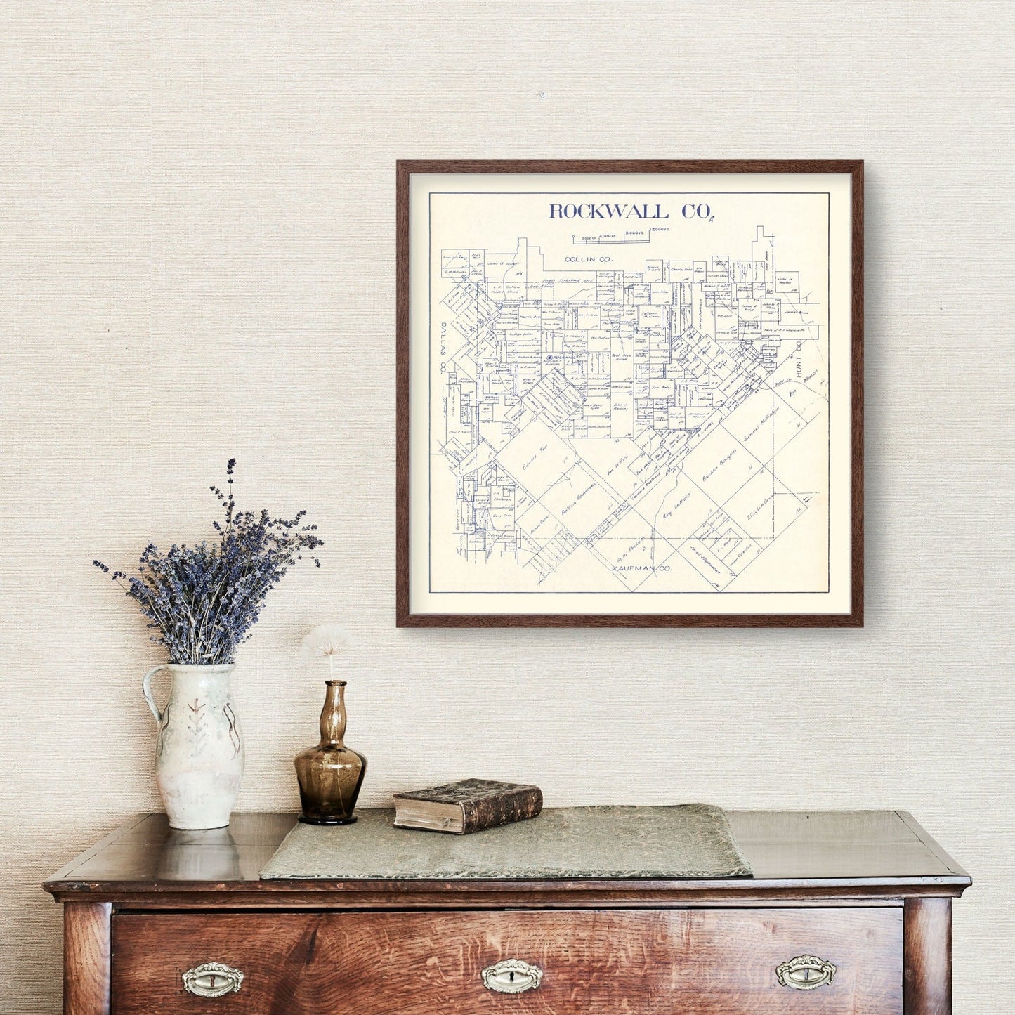 Vintage Map of Rockwall County, Texas, 1927